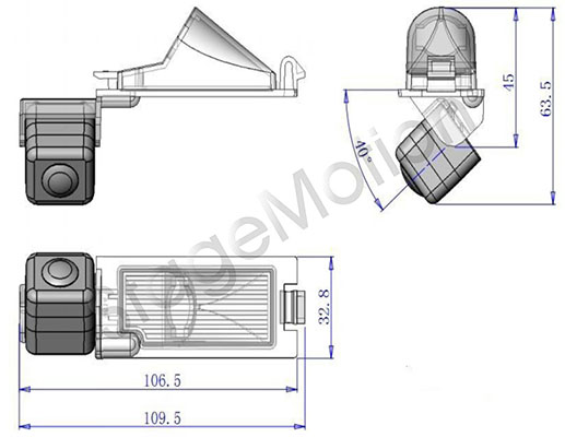 Cámara Trasera RCA plafón manteniendo DODGE Caliber