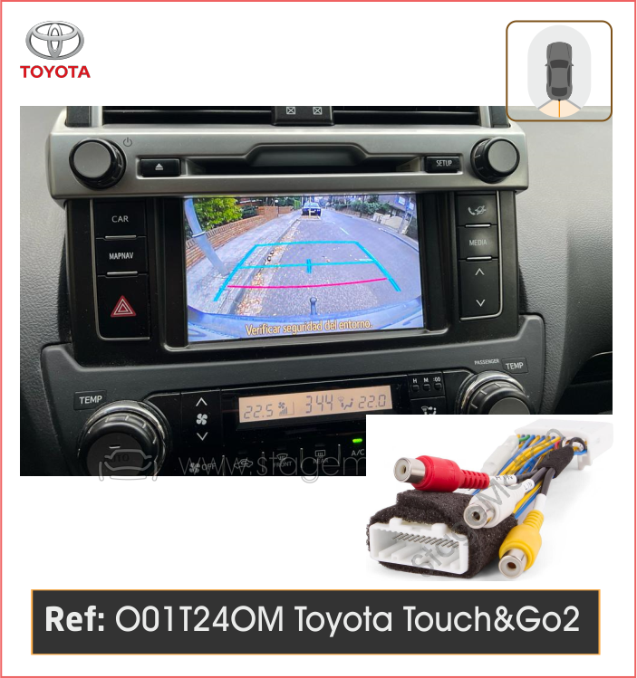 Cableado Cámara Trasera OEM Toyota Touch&amp;Go2 (aprox 2012-2017)
