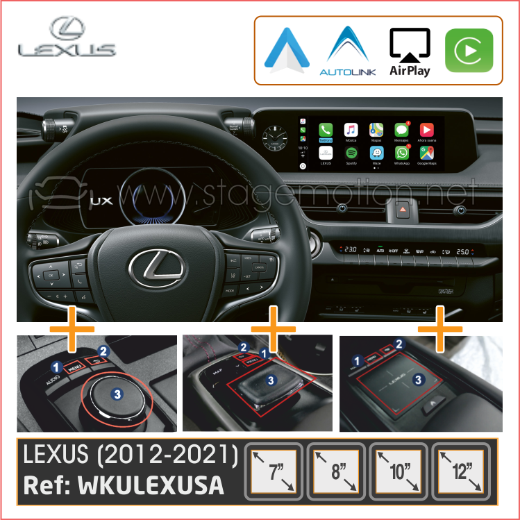 Kit Plus LEXUS CarPlay Wireless + Android Auto + Mirror-Link + USB + Visión 180º