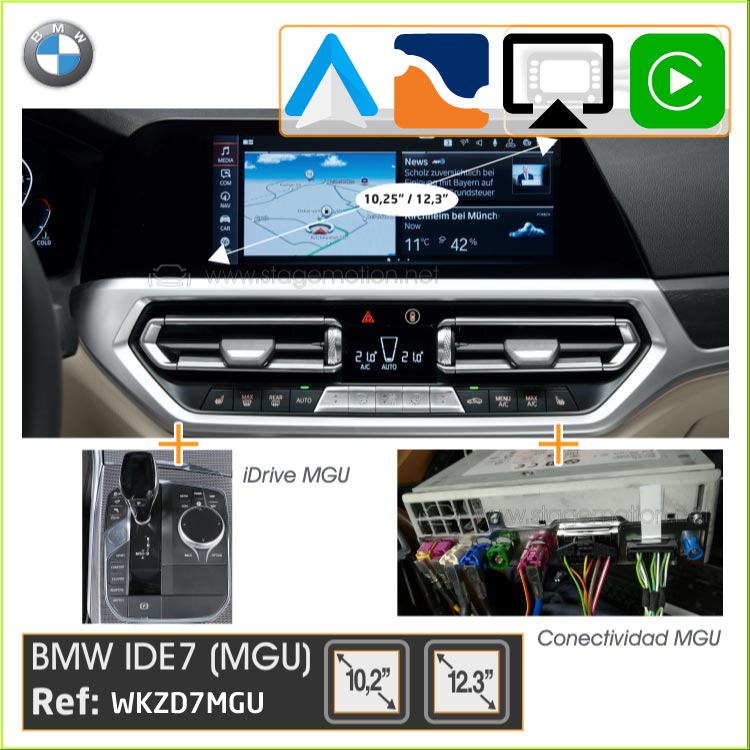 Kit Car-Play Wireless + AndroidAuto + USB BMW MGU (ID7 PR: S6C4A/S6U3A)