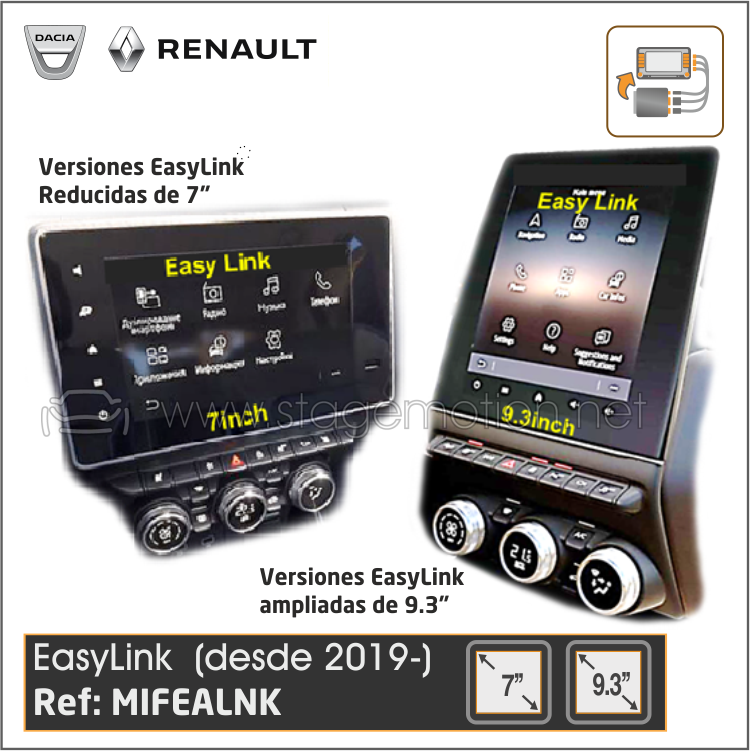 Interface Vídeo Aux + Cámaras Renault EasyLink 7&quot;/9.3&quot; (desde 2020)