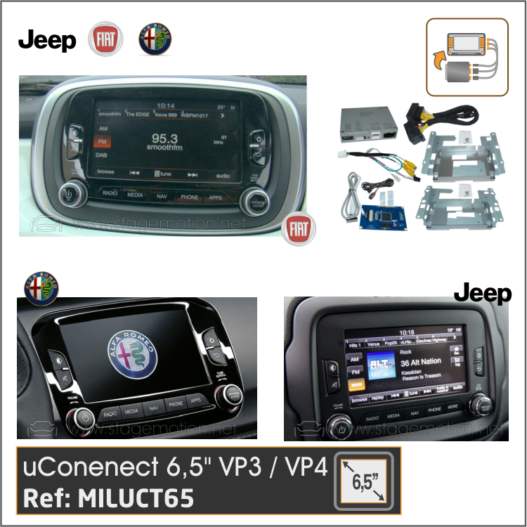 Interface Vídeo + Cámara Visión FIAT/Jeep/Alfa - UConnect 6.5'' VP3 y VP4 (Hardman 6,5&quot;)