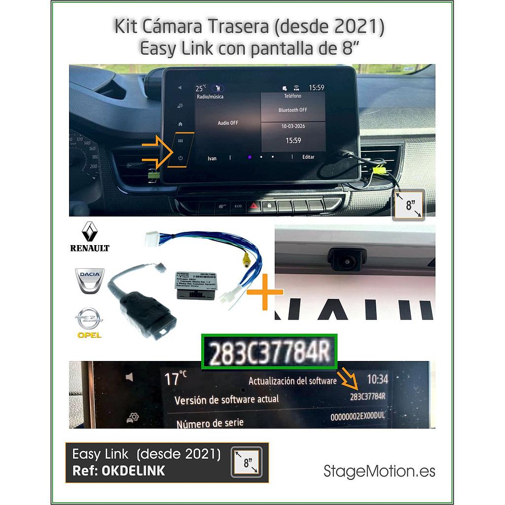 Kit Cámara Trasera Renault/Dacia/Nissan Easy Link 8" *Pantalla + 1-DIN adosado *Sustituido por OKDELINK