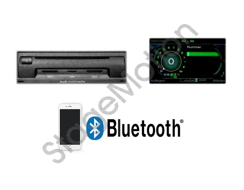 Teléfono Blueooth Original Audi A8 4E, Q7 4L, A6 4F MMI 3G &quot;Sólo Bluetooth&quot;