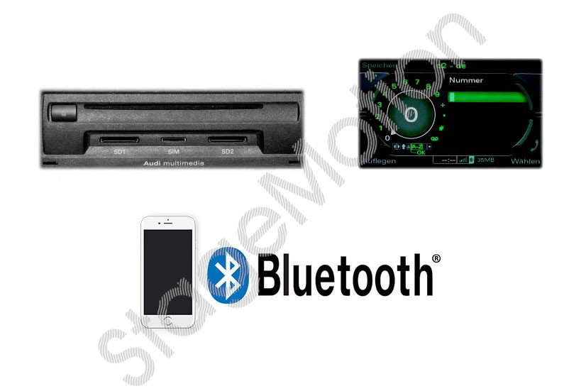 Manos libres Bluetooth para Audi A8 4H, A7 4G &quot;Sólo Bluetooth&quot;
