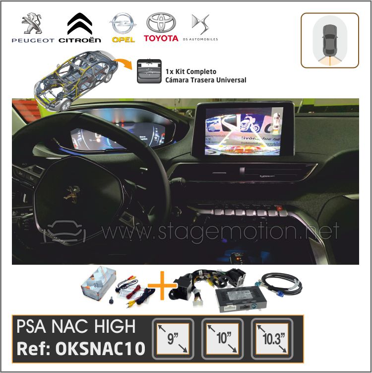 Kit RVC Integrado Peugeot / Citroën / Toyota / Opel 5.0 I. Link NAC High 9&quot; / 10&quot; / 12&quot; 2018&gt;&gt;