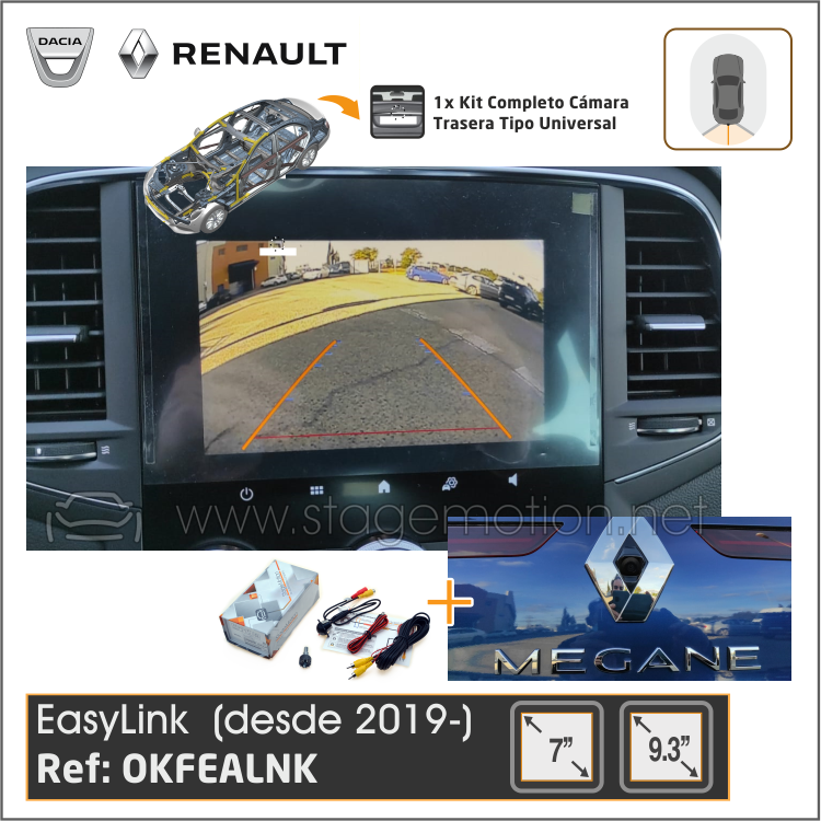 Kit Cámara Trasera Renault EasyLink 7&quot;/9.3&quot; (desde 2020)