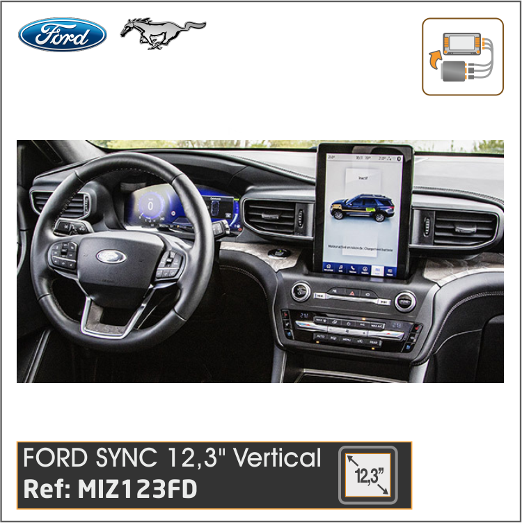 Interface Vídeo Aux + Cámaras Visión FORD vertical 12,3&quot;