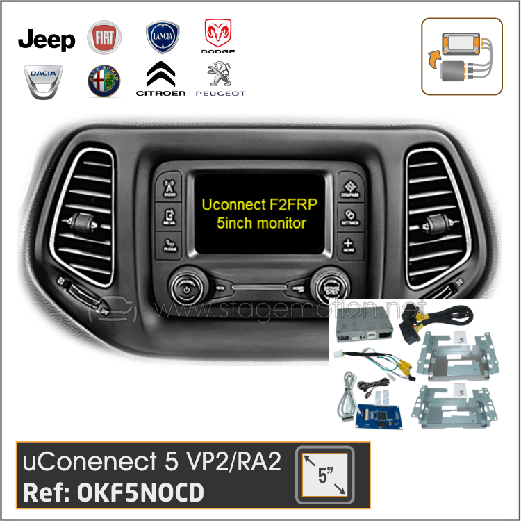 Interface Vídeo + Cámaras FIAT y Boxer UConnect 5.0 (desde 2013 V2RFP) *Sin estructura 1-DIN adosada