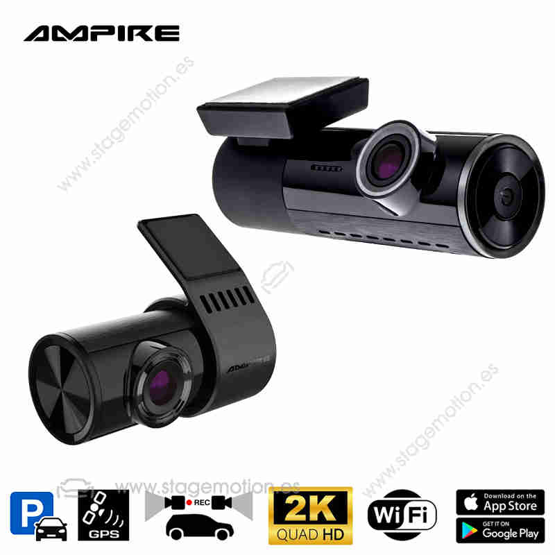 Kit AMPIRE dual dashcam, cámara frontal 2K y cámara trasera AHD, WiFi y GPS para Mercedes