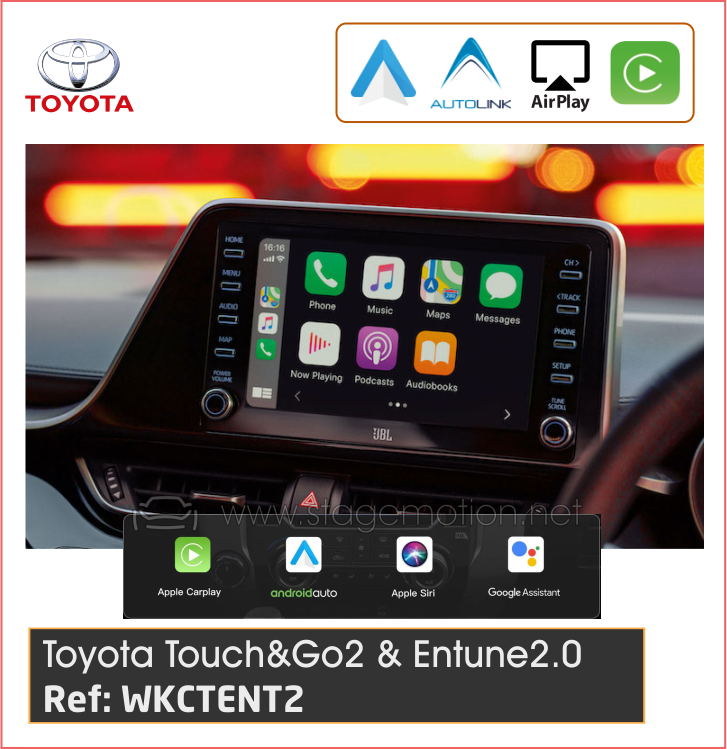 Kit Wireless Car-Play + Android Auto + USB + Visión 180º Toyota Touch&amp;Go2 y Entune 2.0