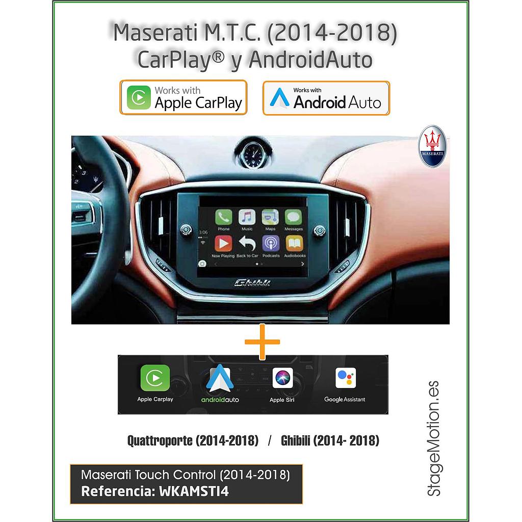 Kit Wireless Car-Play + Android Auto + Reproductor USB + Puertos Cámaras Visión Maserati MTC (2014-2016)