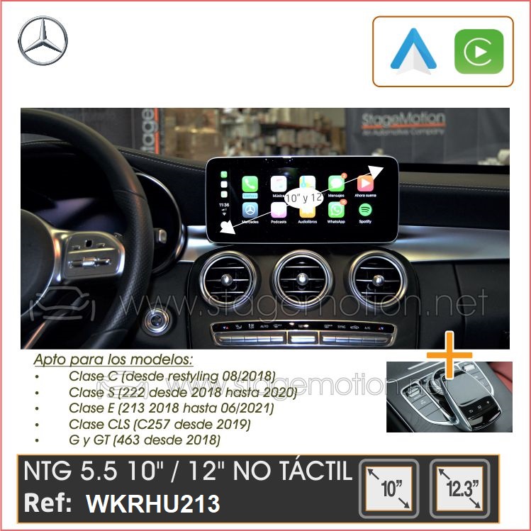 Kit Car-Play Wireless + Android Auto + USB Multimedia Mercedes NTG 5.5  High 10"
