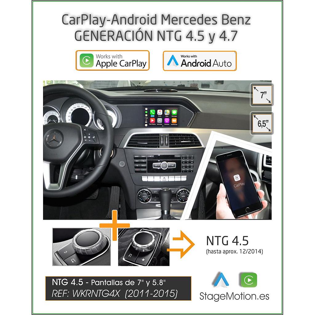 Kit Wireless Car-Play + Android Auto + Mirror-Link + USB + Puerto Cámara Visión Mercedes NTG4.5 (2011-2015) 5.8&quot; / 7&quot;