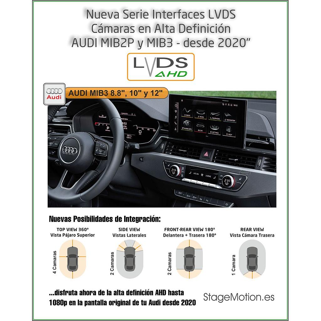 Interface AHD Cámaras/Vídeo AUX Audi MIB2P+MIB3 (2019&gt;&gt;) * Pantallas 8.8&quot;/10,1&quot;/12&quot;
