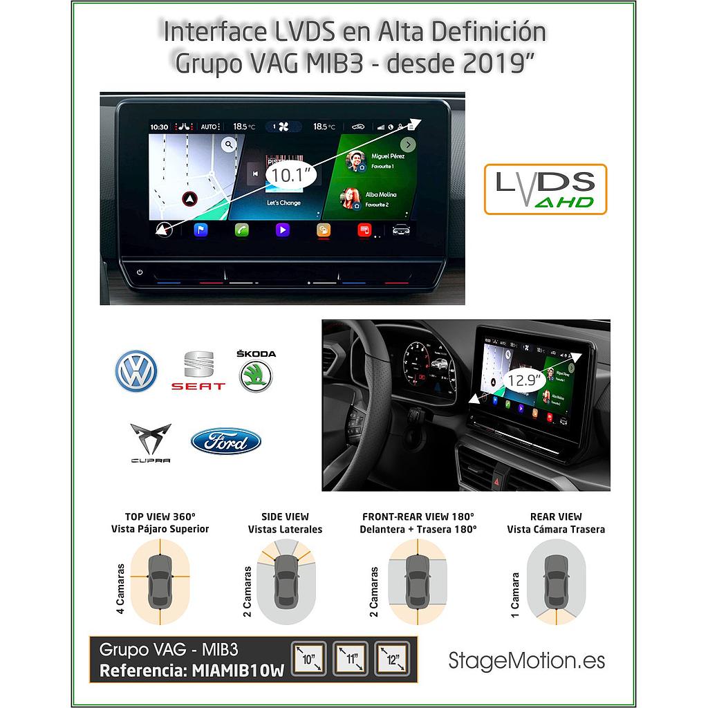 Interface AHD Cámaras/Vídeo AUX VAG (MIB3) Discover Pro *Pantallas 9,2"/10,1"/10,4"/12.9"/15"