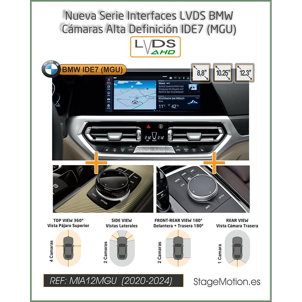 Interface AHD BMW MGU Cámaras + Vídeo AUX 8.8&quot;/10,25&quot;/12.3&quot; (ID7 PR: S6C4A/S6U3A)