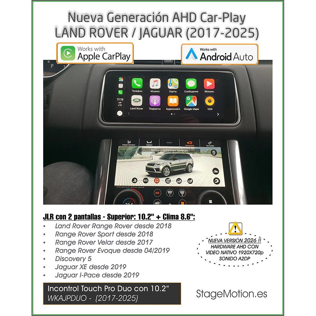 Kit Car-Play Wireless + AndroidAuto + USB LandRover/Jaguar (Versiones InTouch DUO de 10,2&quot;) desde 2018