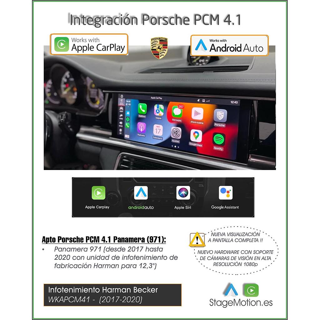 Kit Wireless Car-Play + Android Auto + Visión AHD GRUPO VAG MIB3 / Panamera PCM 4.1 de 12,3" (2017-2020)