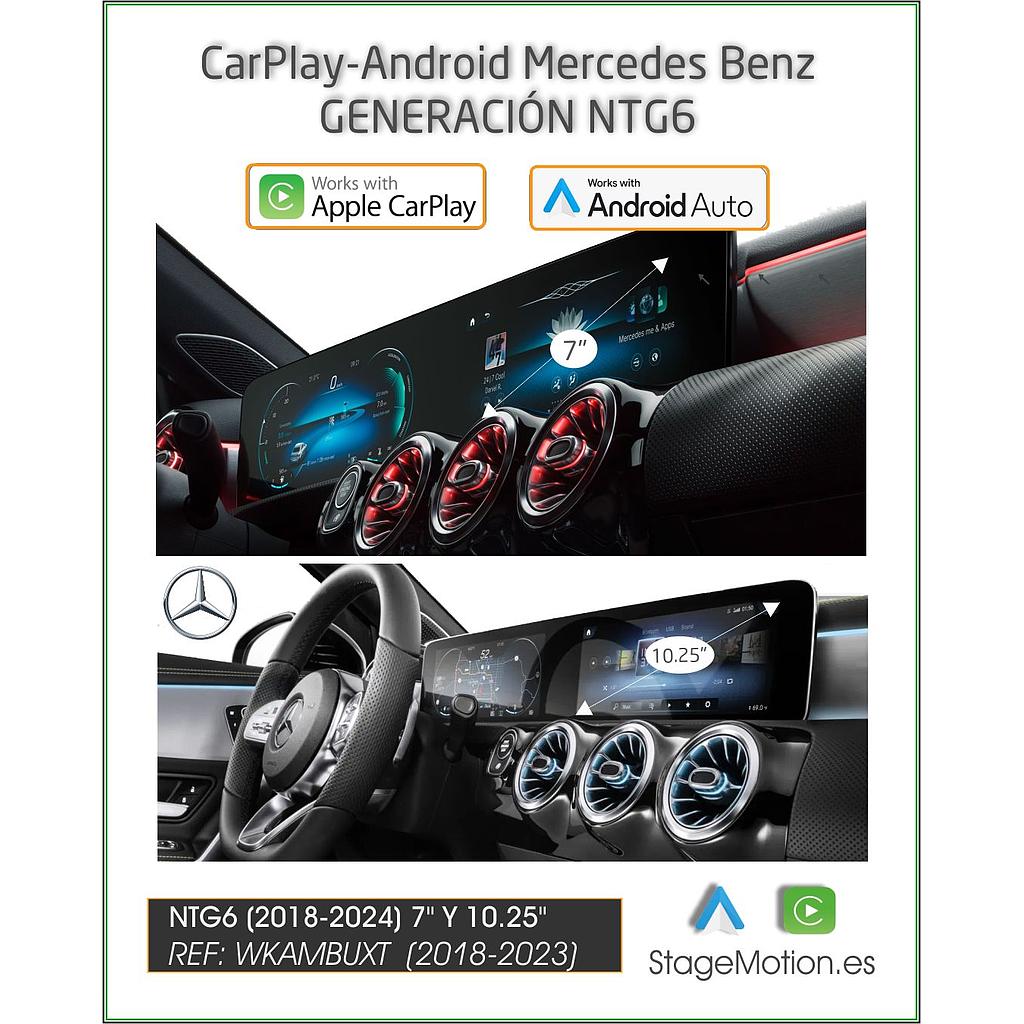 Kit Wireless Car-Play + Android Auto + Visión AHD MBUX NTG6 Táctil 10,2" / 7"