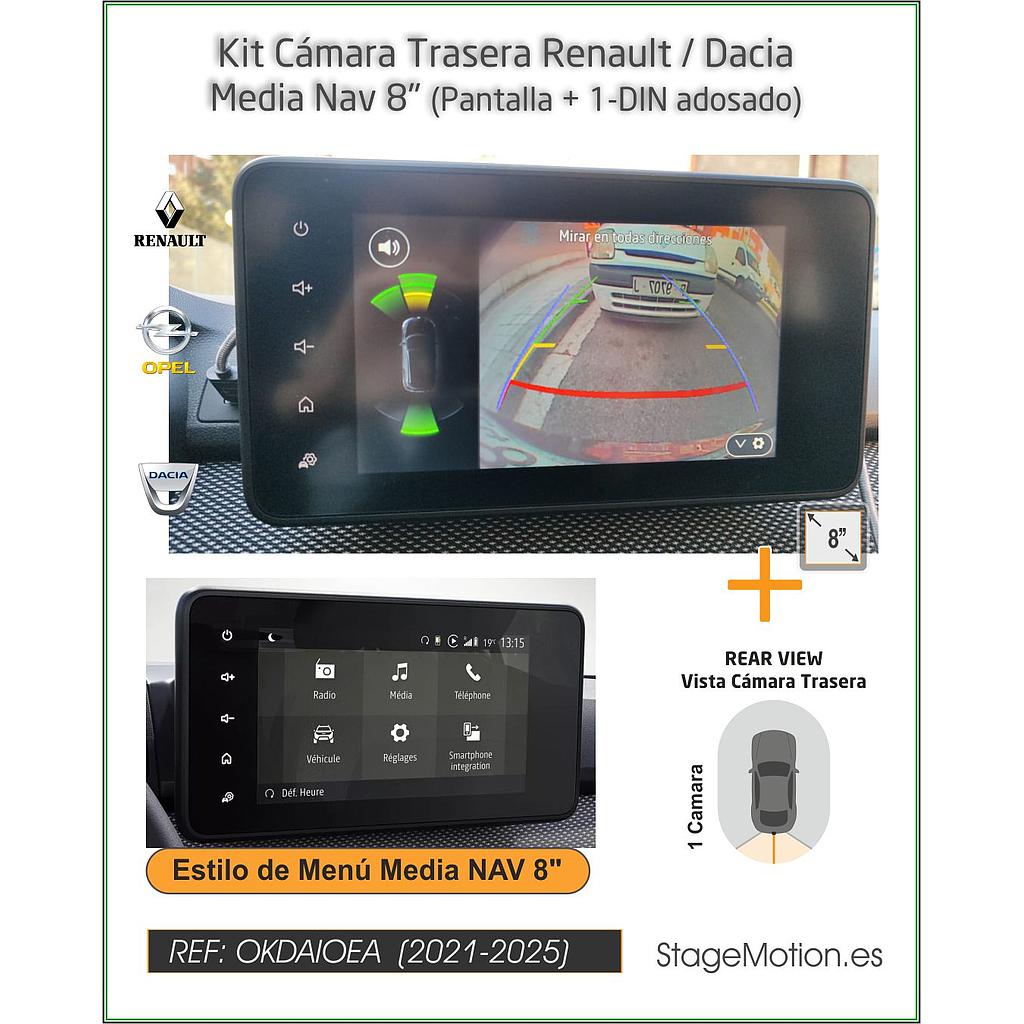 Kit Cámara Trasera Renault/Dacia Media NAV 8&quot;(desde 2021) 1-DIN