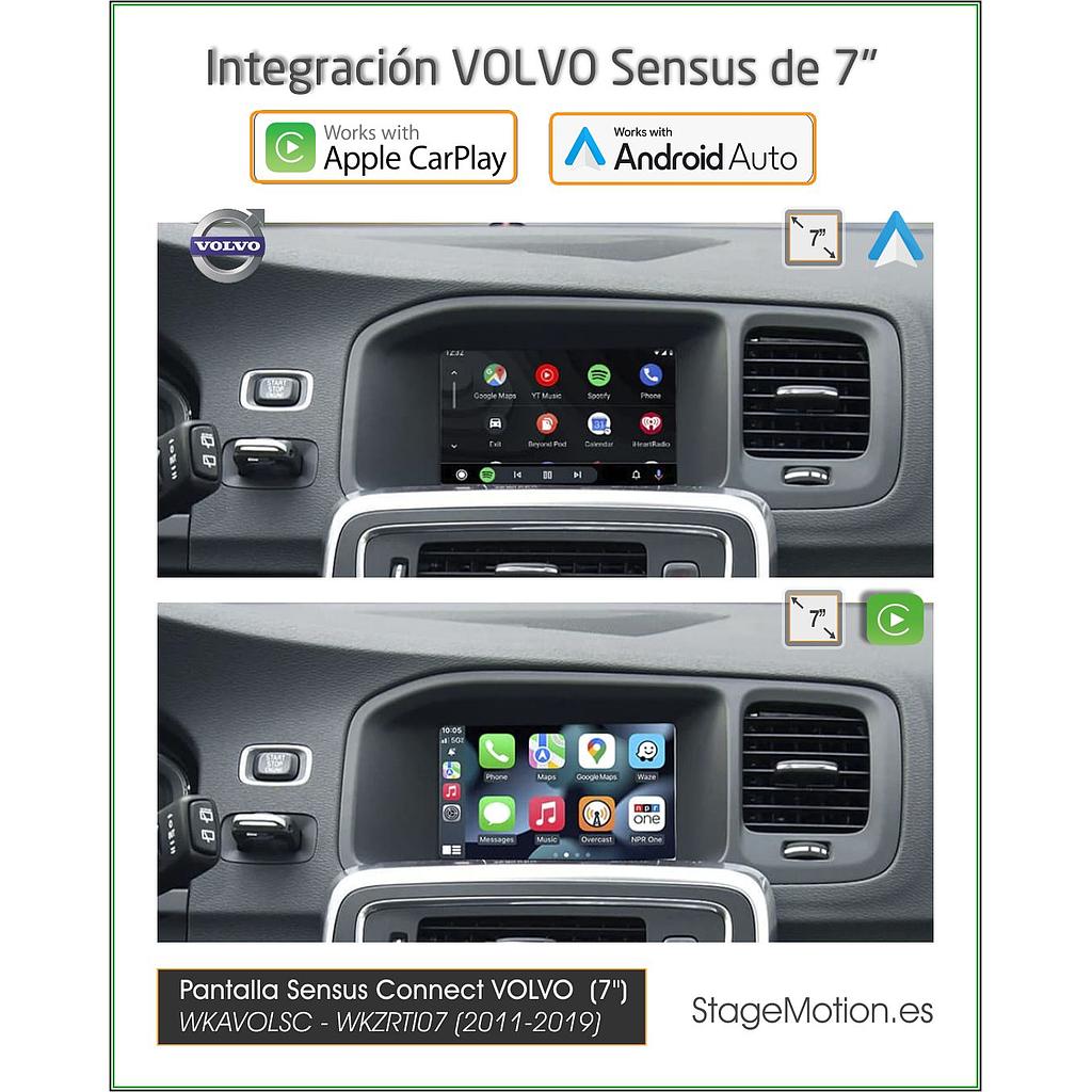 Kit Car-Play/Android Wireless + USB + Cámaras Visión 180º VOLVO Sensus Connect (Pantallas 7" 2015-2020)