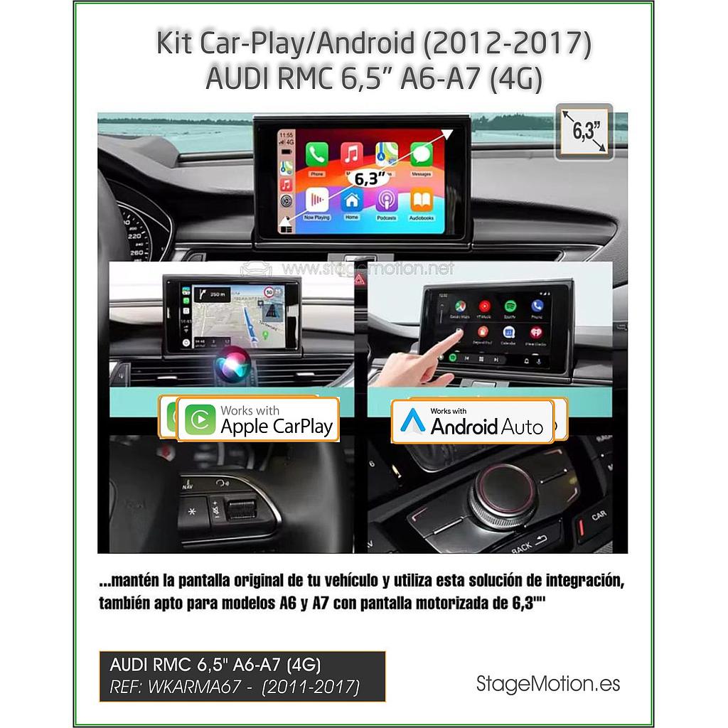 Kit Plus AUDI RMC 6,5" A6-A7 (4G) Car-Play/AndroidAuto Wireless + Mirror-Link + USB + Visión 180º