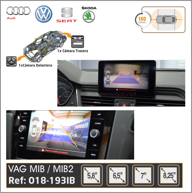 Kit 180º Visión Perimetral AHD AUDI, VW, SKODA, SEAT MIB2