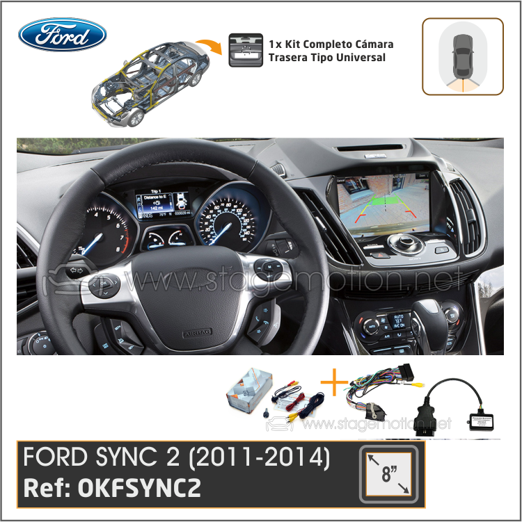 Kit RVC FORD SYNC-2 (2011-2016 Pantalla táctil Sony 8&quot;)