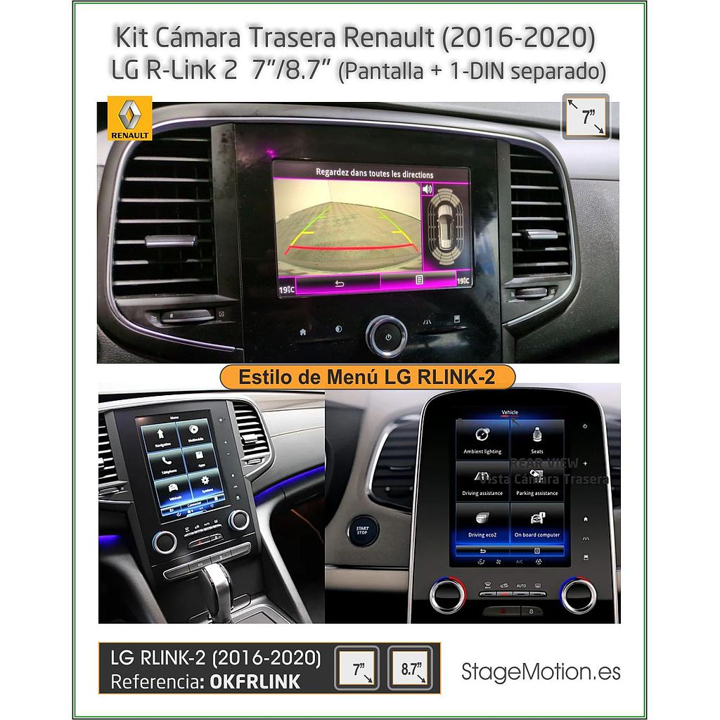 Kit Cámara Trasera Renault R-Link2 (LG) Pantallas 7&quot;/8,7&quot; (2016-2020)