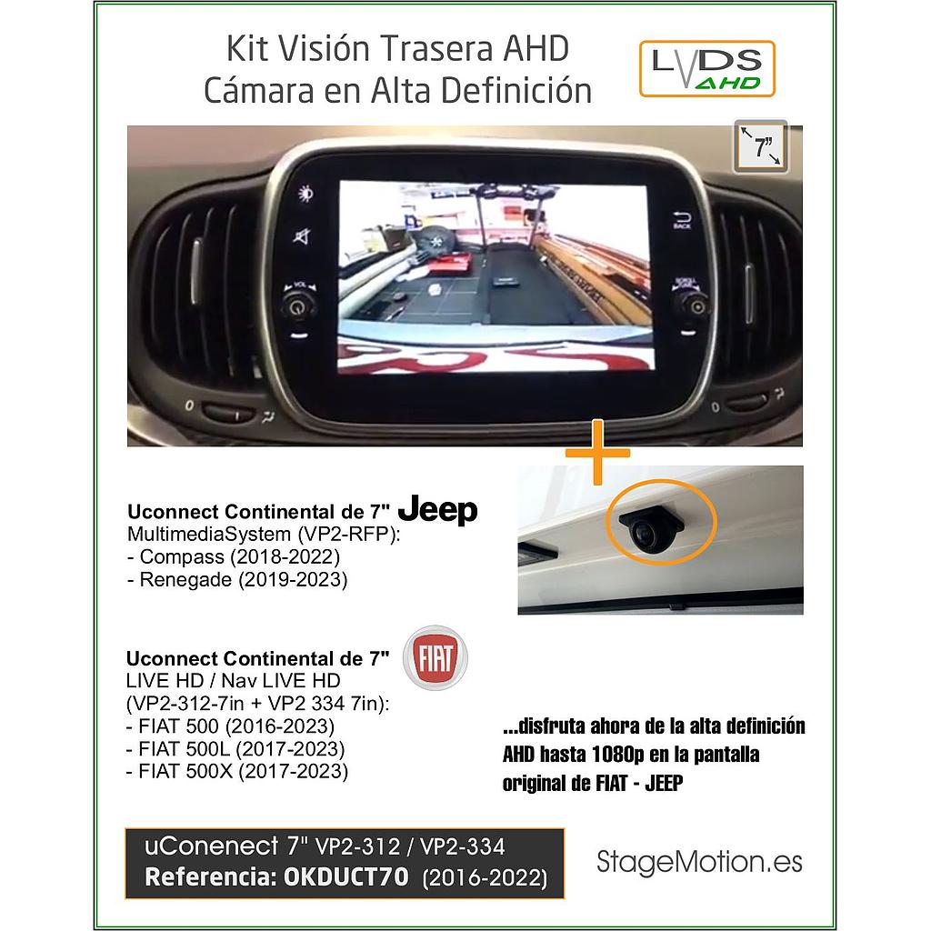 Kit RVC AHD FIAT-JEEP Uconnect 7 (LIVE HD + Nav LIVE HD pantalla 7")