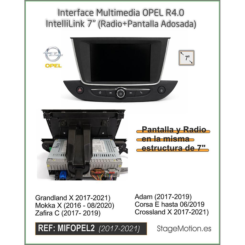 Kit RVC OPEL R4.0 IntelliLink 7 (Radio 1-DIN adosada detrás de pantalla)