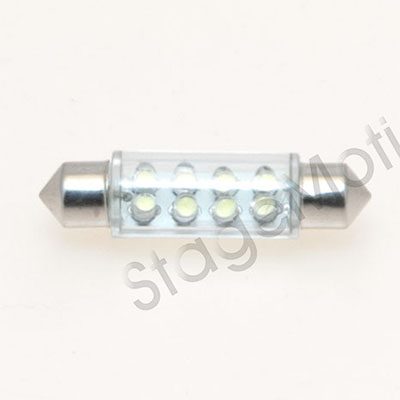 Lámpara LED C5W 12v/5W (11x40mm. / Luz blanca) -8 LED 80 lm.-