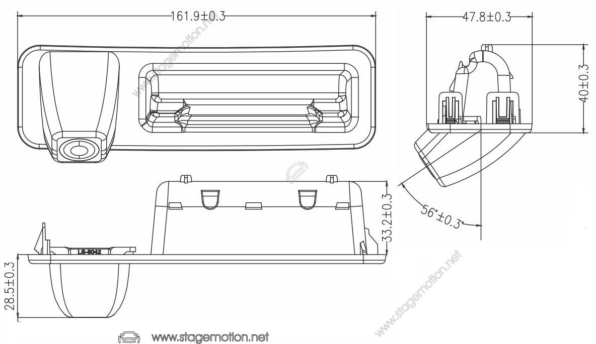 Cámara Trasera RCA asidero BMW Serie 2/3/5/X1/X3/X4/X5/X6 (F-G Series desde aprox. 08/2017)