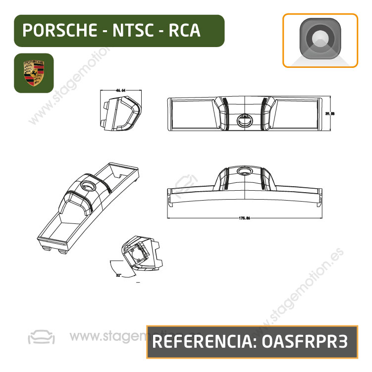 Cámara Frontal Específica RCA - Porsche Cayenne (2018/2019)