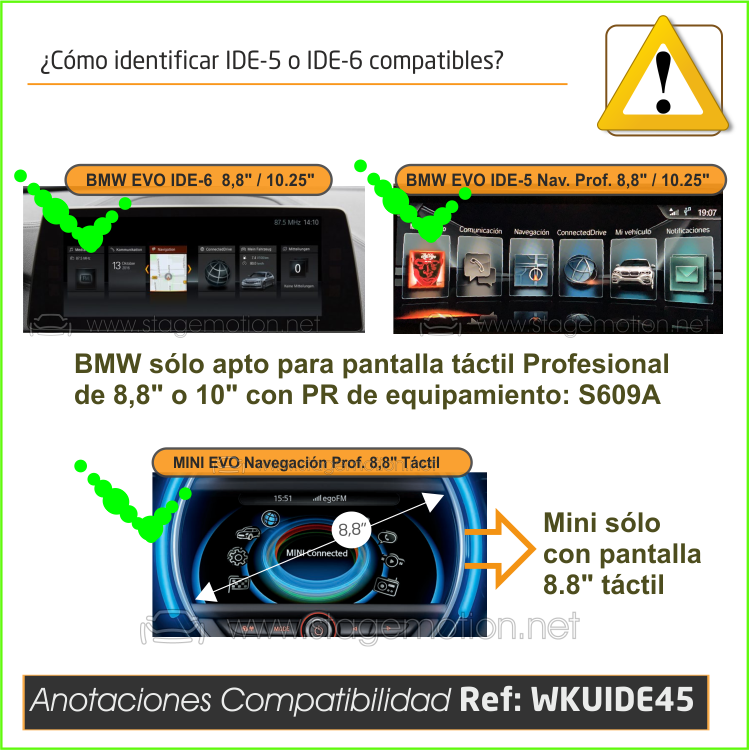 CarPlay® Original BMW / MINI (EVO IDE5 / ID6) + APP + Vídeo Activo + MirrorLink Wireless (IOS/Android)