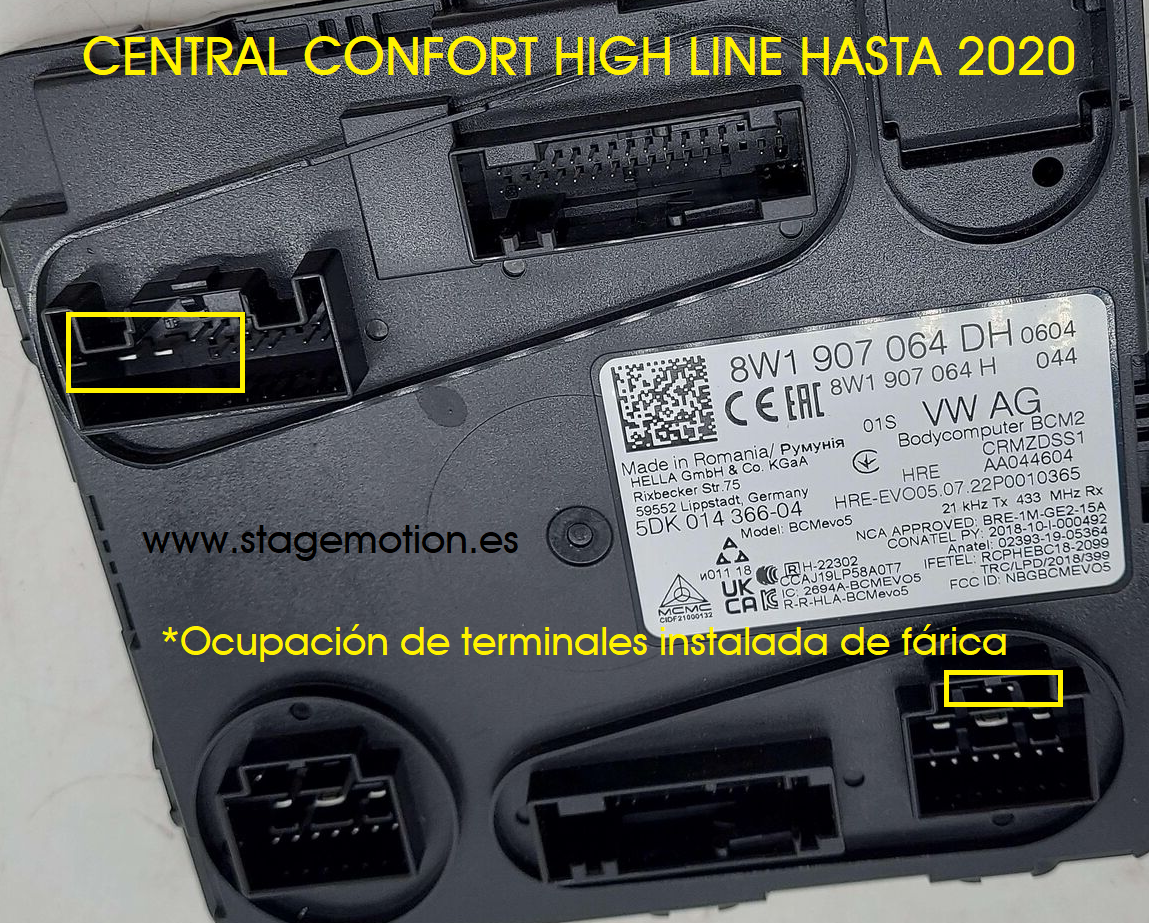 Central Confort - HighLLine VAG, Audi (MLB hasta 2020)