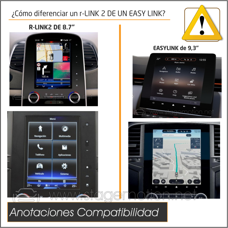 Interface Video Aux + Cámaras Renault EasyLink 7"/9.3" (desde 2020)