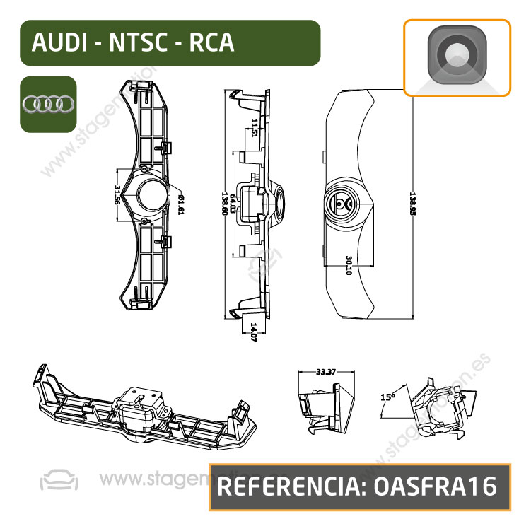 Cámara Frontal Específica RCA Audi Q3 (F3 2019>>) *Calandra Sport