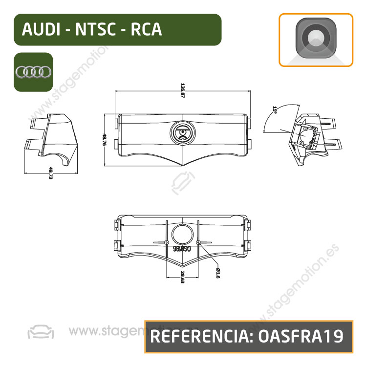 Cámara Frontal Específica RCA Audi A6 (4A desde 2019) *Clásica