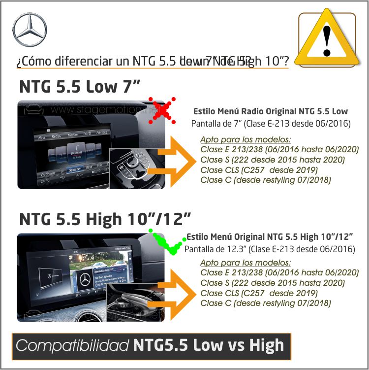 CarPlay® y AndroidAuto Original Mercedes NTG 5.5  High 10"