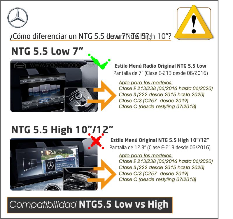 CarPlay® y AndroidAuto Original Mercedes NTG 5.5  Low 8"