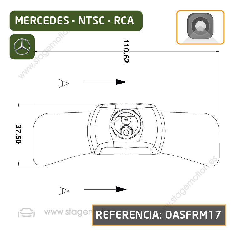 Cámara Frontal Específica RCA para Mercedes Benz Clase B (W247 desde 2020)