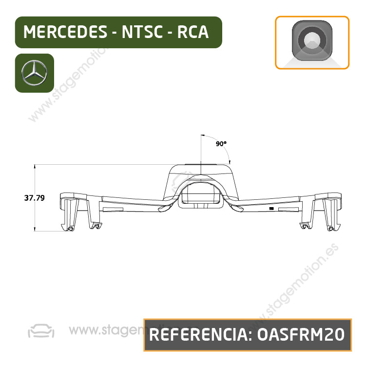 Cámara Frontal Específica RCA para Mercedes Benz Clase GLA (X247 desde 2020)