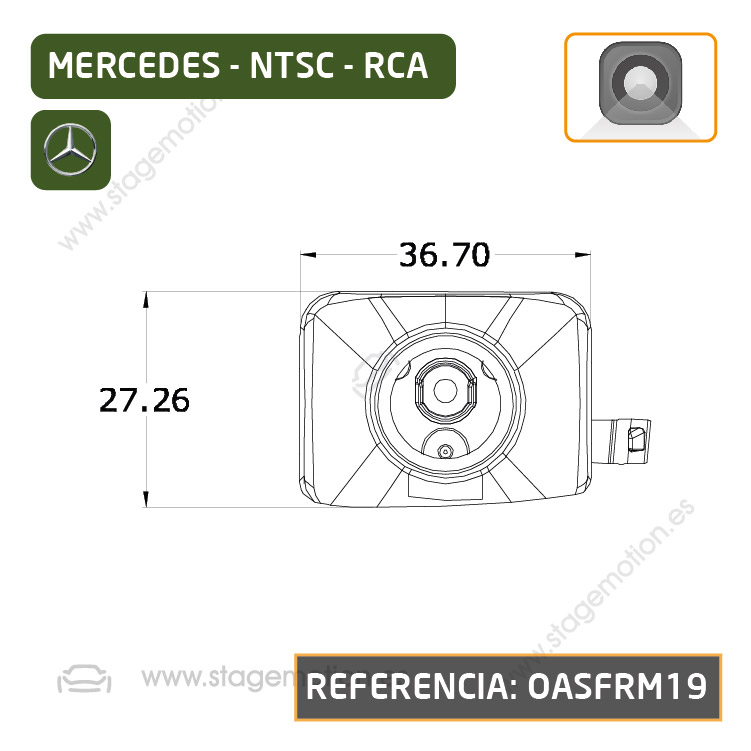 Cámara Frontal Específica RCA para Mercedes Benz Clase E (desde 2021)