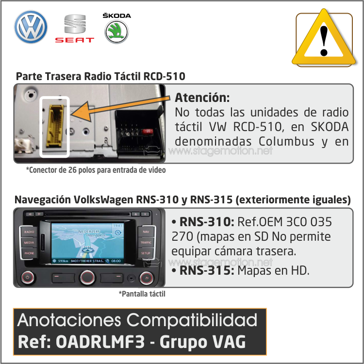 Kit RVC Integrado OEM (5K Variant), Variant (3C)(5N)(1T)(7N) RNS-510/315