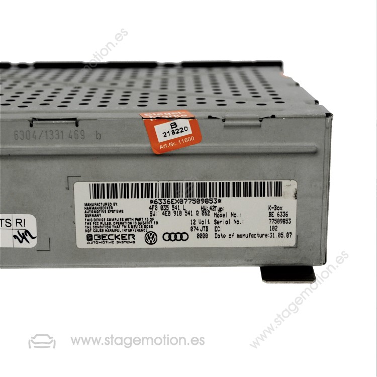 Radio-Box Audi MMI 2G (A6-4F/Q7-4L) Ref: 4F0 035 541