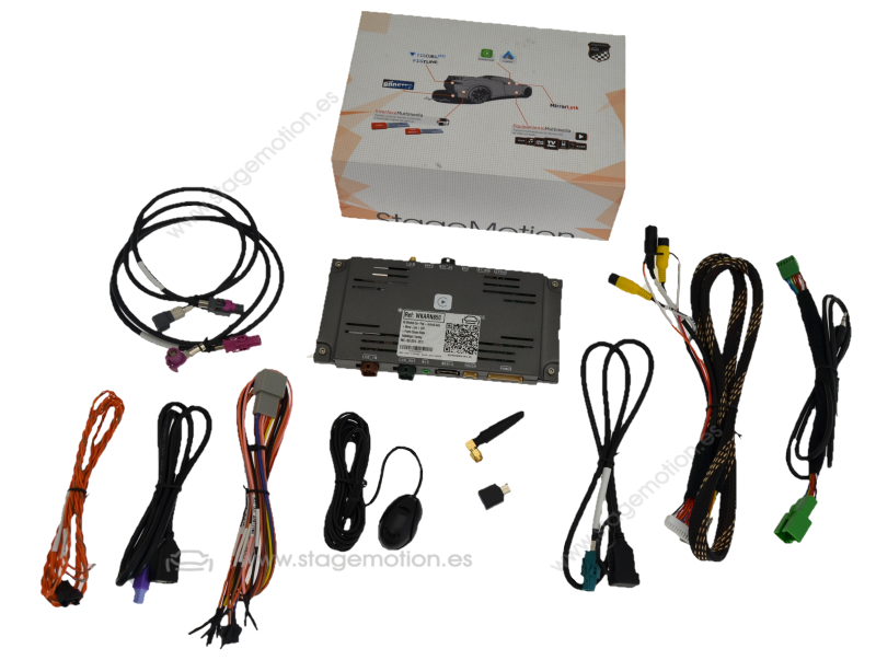 Kit Wireless Car-Play + Android Auto + Mirror-Link + USB + Puerto Cámara Visión VolksWagen Touareg RNS-850 (2010-2017)