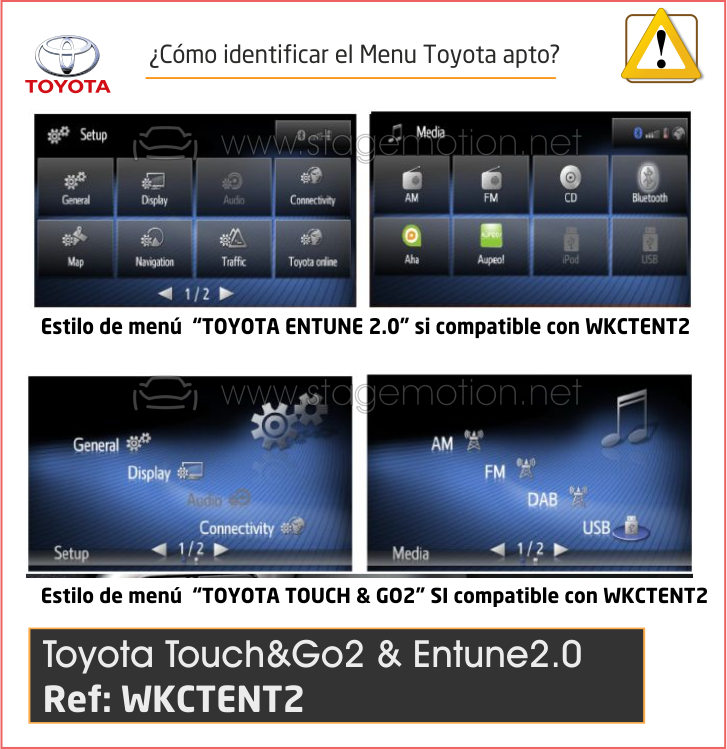Kit Wireless Car-Play + Android Auto + USB + Visión 180º Toyota Touch&Go2 & Entune2.0