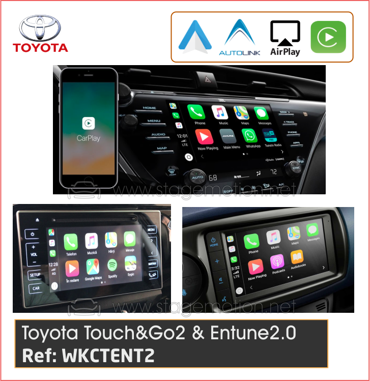 Kit Wireless Car-Play + Android Auto + USB + Visión 180º Toyota Touch&Go2 & Entune2.0